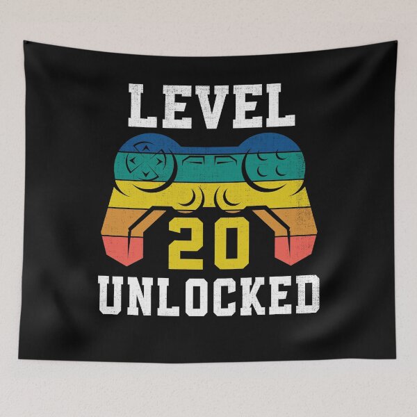 Item preview, Level 20 Unlocked, 20th Gamer Birthday Distressed designed and sold by Fabvity.