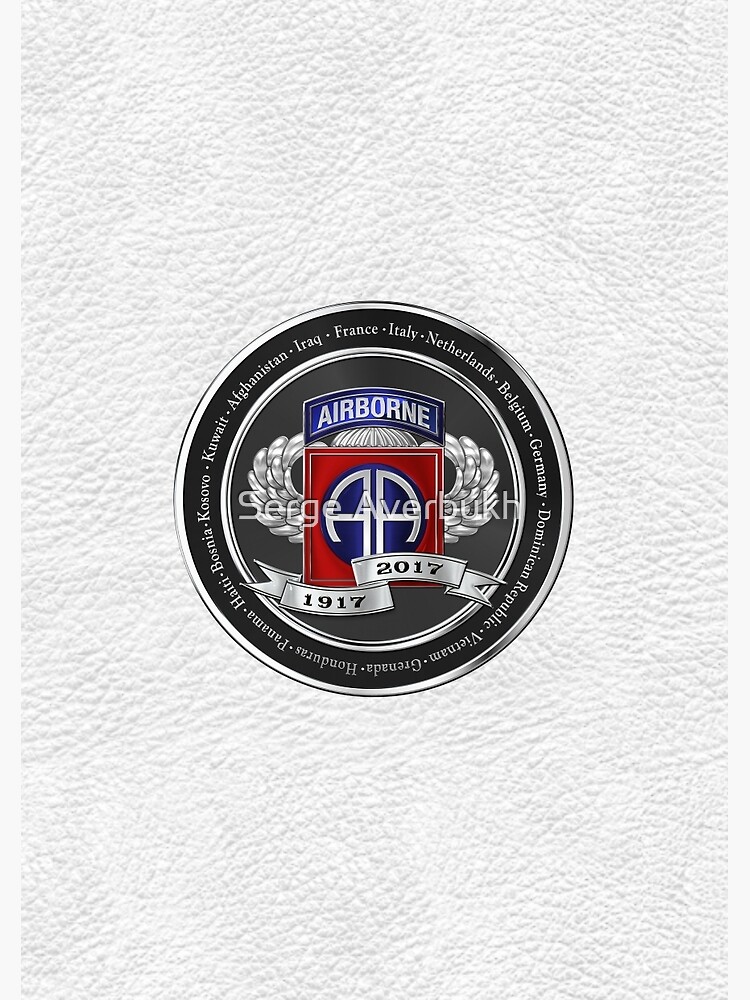 82nd Airborne Division 100th Anniversary Medallion Over White Leather