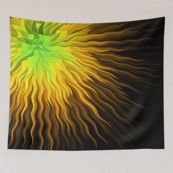 Item preview, Abstract yellow green Solar rays designed and sold by Tshirtstory.