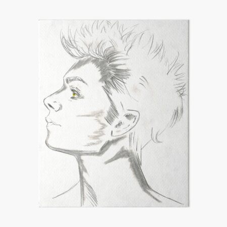 Male Face Drawing Art Board Print