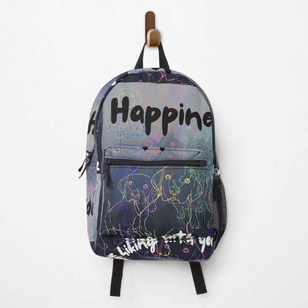 Item preview, happiness is a day spent hiking with my dog buddy designed and sold by quipvera.