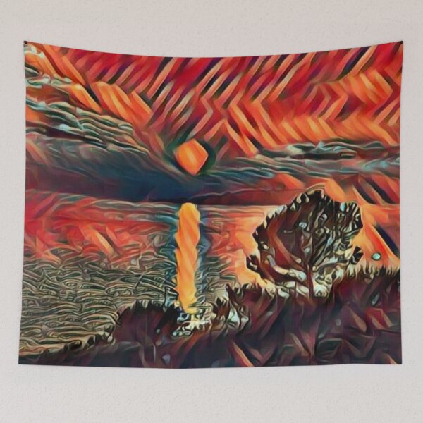 Item preview, Sunset In Maratea Italy Digitally Altered With AI To Get This Amazing Artwork. designed and sold by Bowbubble.