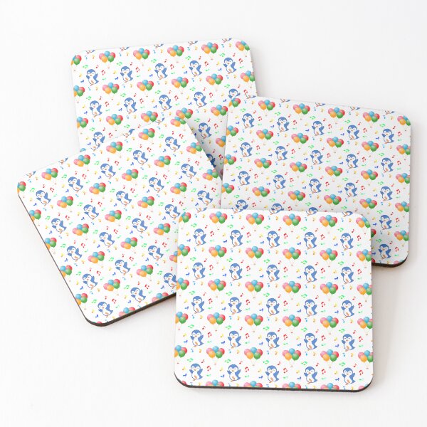 Item preview, Penguin with Balloons and Music Notes Pattern with a White Background designed and sold by Bennymp.