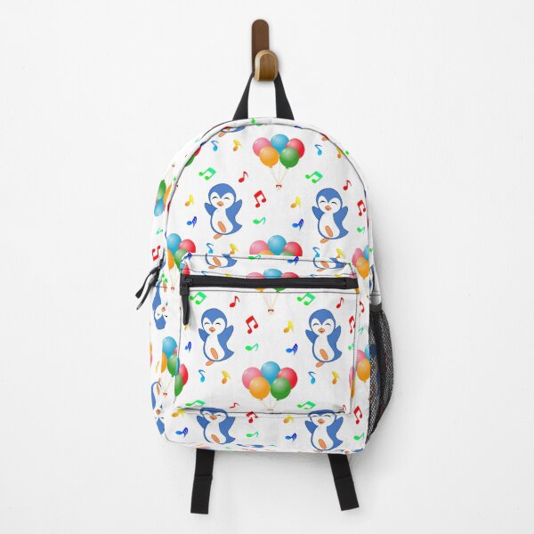 Item preview, Penguin with Balloons and Music Notes Pattern with a White Background designed and sold by Bennymp.