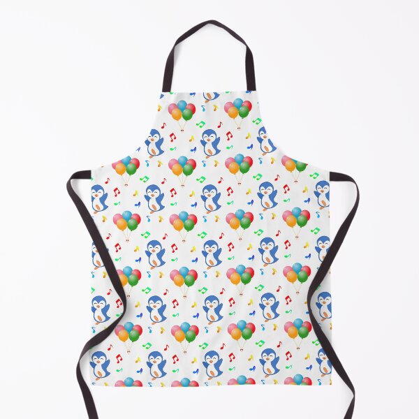 Item preview, Penguin with Balloons and Music Notes Pattern with a White Background designed and sold by Bennymp.