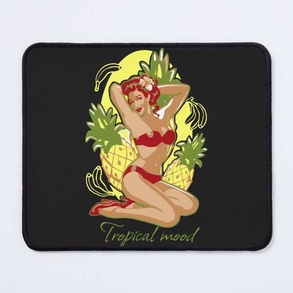Item preview, Tropical mood | Pinup girl with pineapples and bananas on background designed and sold by AnnaRuz.