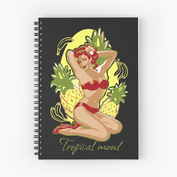 Item preview, Tropical mood | Pinup girl with pineapples and bananas on background designed and sold by AnnaRuz.