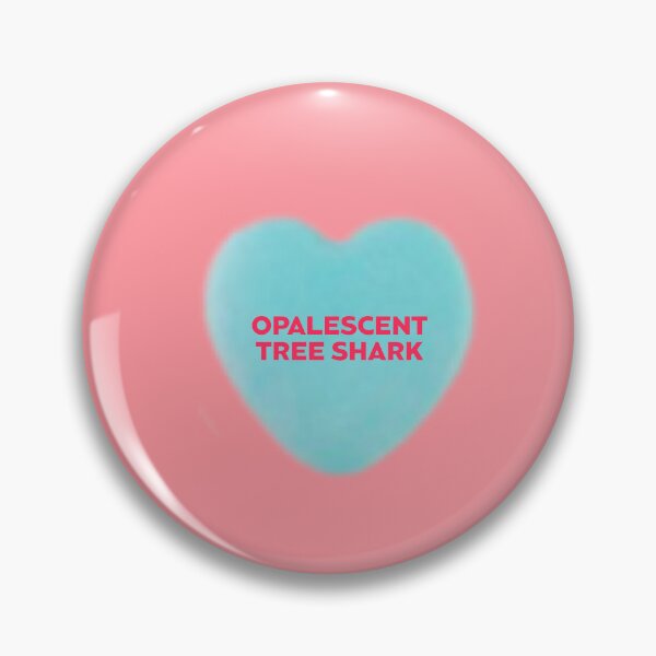 Item preview, Galentines blue candy heart Opalescent Tree Shark designed and sold by AshTreeCrtvCo.