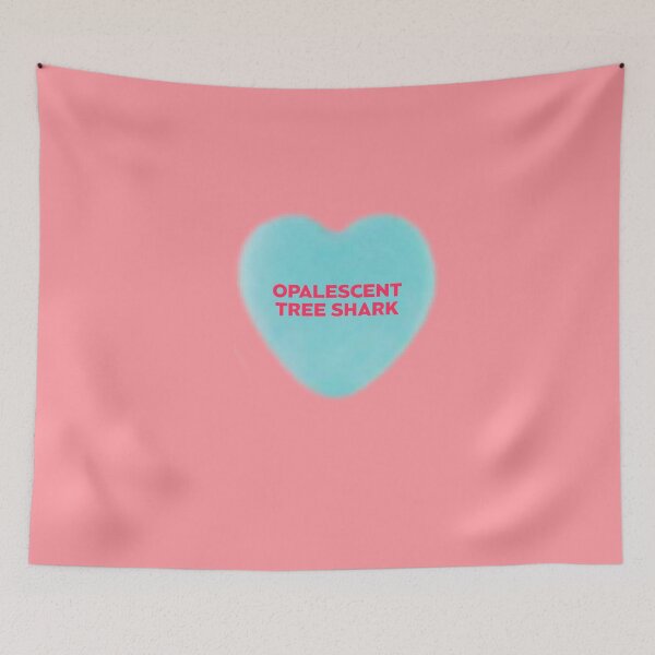 Item preview, Galentines blue candy heart Opalescent Tree Shark designed and sold by AshTreeCrtvCo.