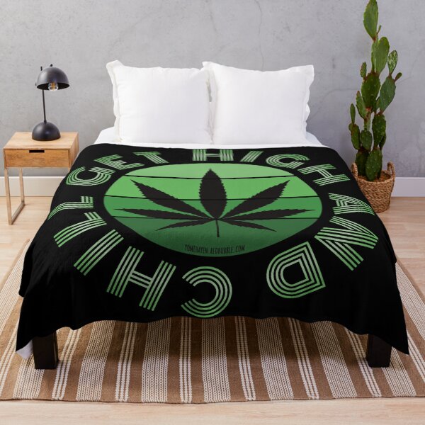 Item preview, Retro Vintage Sunset Green Pot leaf-Get high and chill designed and sold by YomeHayin.