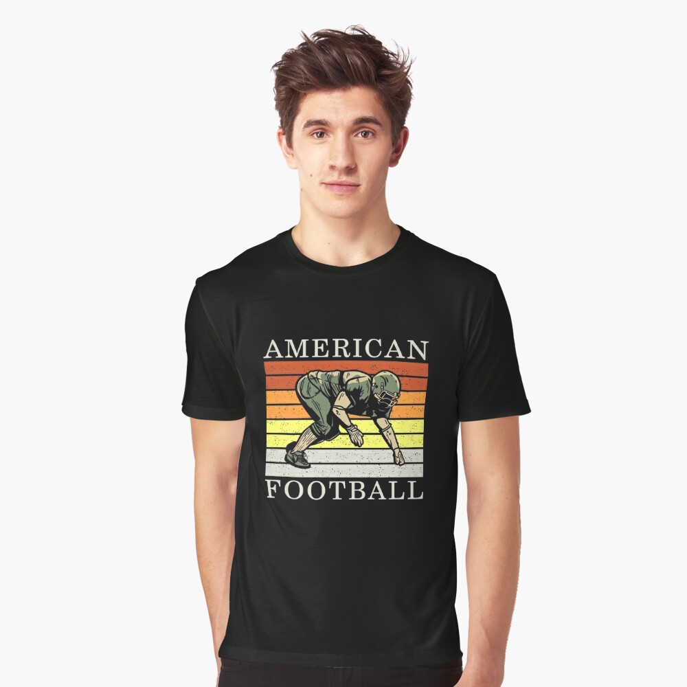 American football player Retro T-shirt for Sale by KDVshopUS, Redbubble