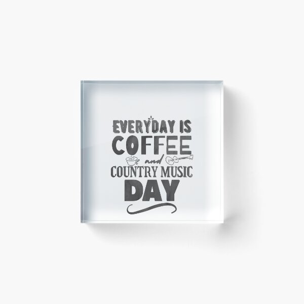 Item preview, Fueled By Coffee and Country Music Rustic Gray designed and sold by lineartdesigns.