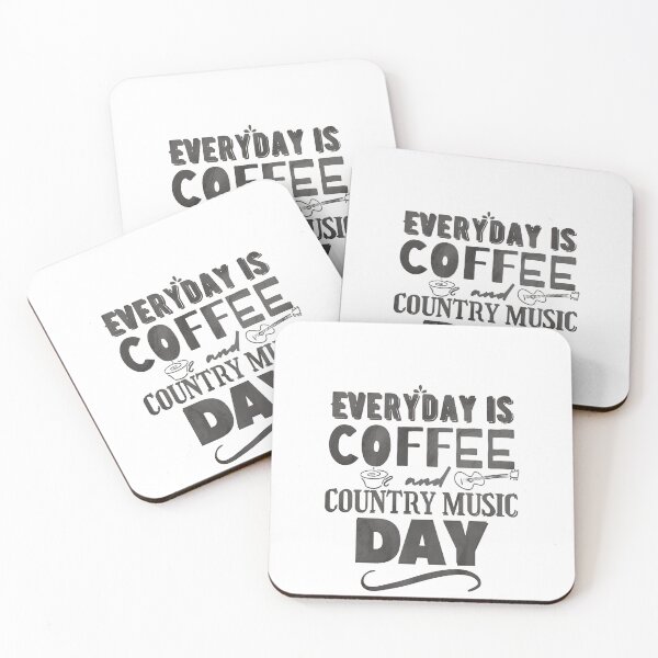 Item preview, Fueled By Coffee and Country Music Rustic Gray designed and sold by lineartdesigns.