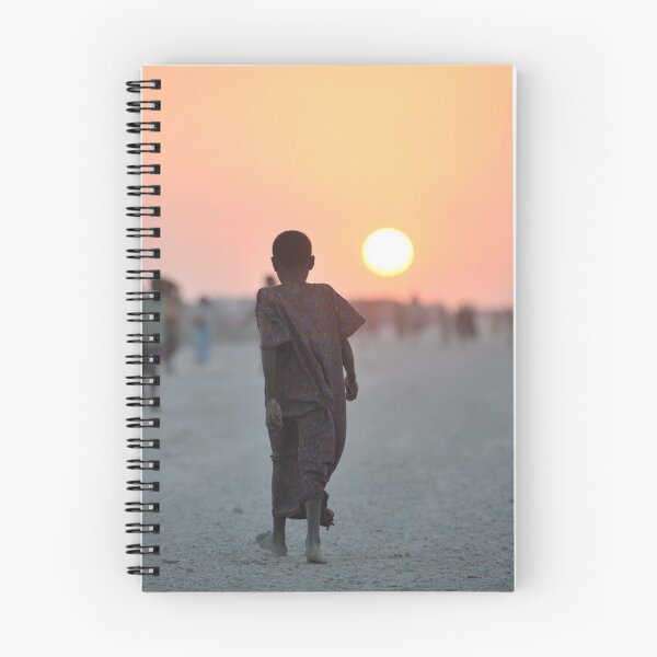 Item preview, A Somali girl walks down a road at sunset in an IDP camp near the town of Jowhar designed and sold by VintageSomalia.