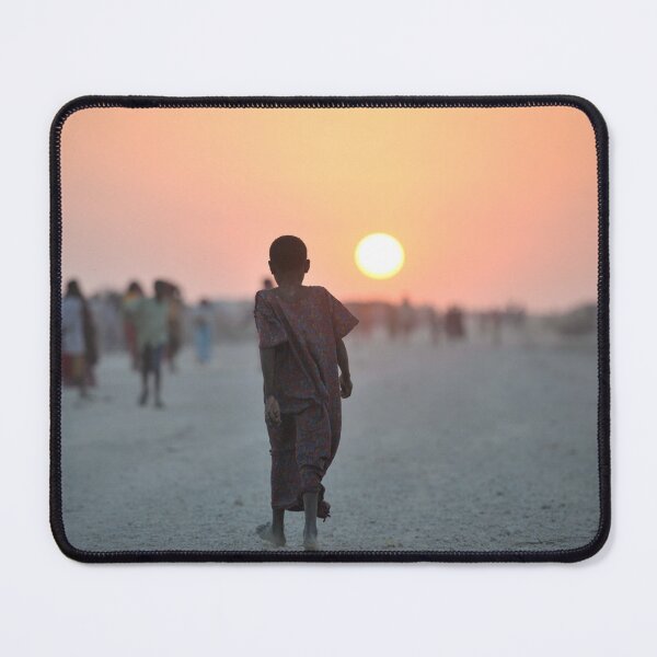 Item preview, A Somali girl walks down a road at sunset in an IDP camp near the town of Jowhar designed and sold by VintageSomalia.