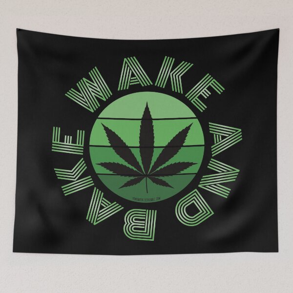 Item preview, Retro Vintage Sunset Green Pot leaf-wake and bake designed and sold by YomeHayin.