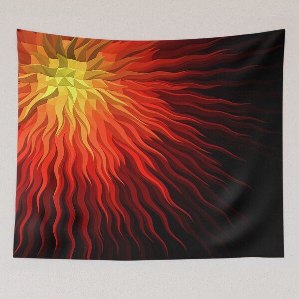 Item preview, Abstract yellow and Red Solar rays designed and sold by Tshirtstory.