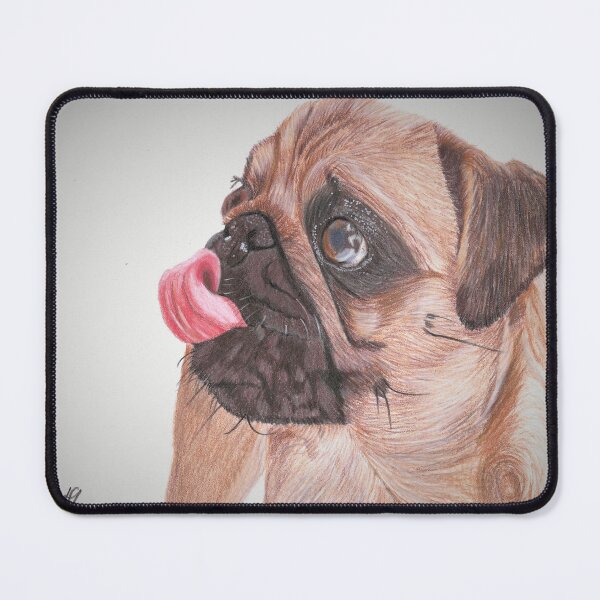 Item preview, Cheeky pug with his tongue out designed and sold by Heidi-Fine-Art.