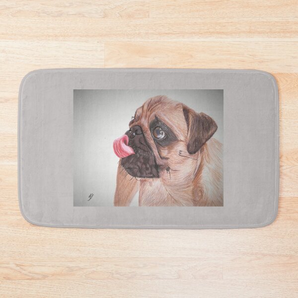 Item preview, Cheeky pug with his tongue out designed and sold by Heidi-Fine-Art.