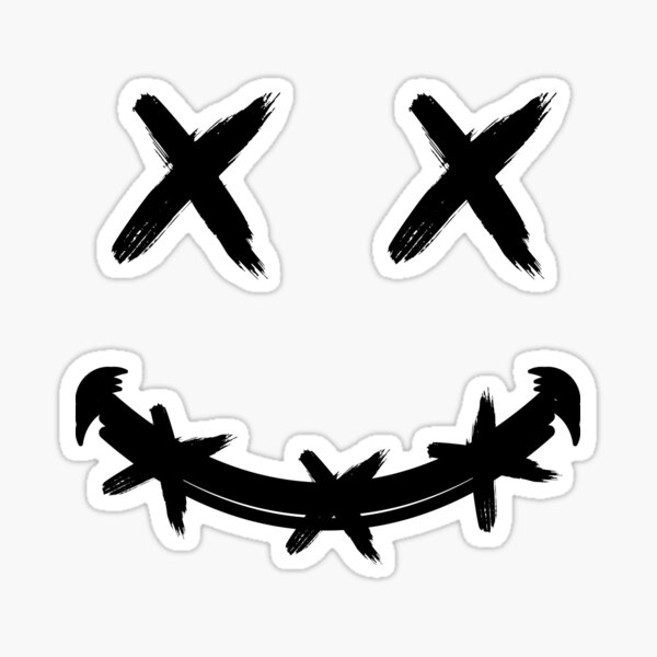 X Eyed Smiley Face Sticker For Sale By Enzoatanasov Redbubble