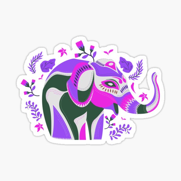 "rose elephant " Sticker by ChamathHemal Redbubble