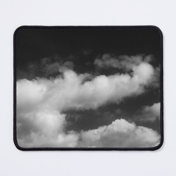 Item preview, White fluffy clouds on black sky background designed and sold by by-jwp.