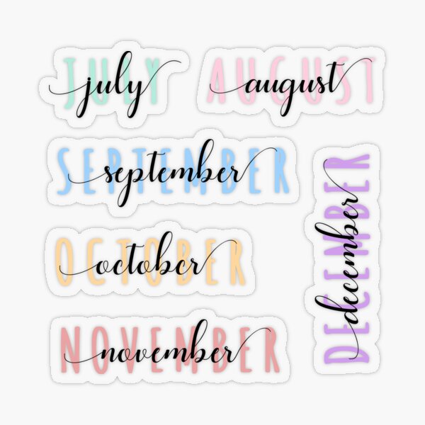 Large Month Number Stickers for Planners, Organizers and Bullet