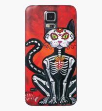Funda/vinilo para Samsung Galaxy Día de los Muertos Sugar Skull Cat