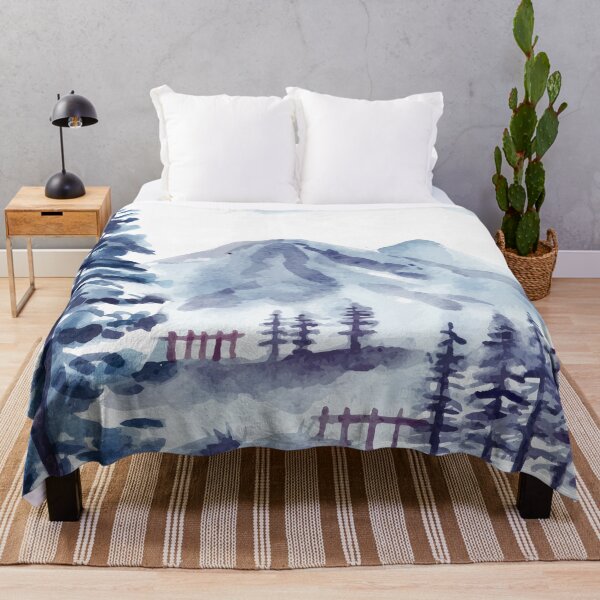 Item preview, Winter landscape and icy mountain watercolor designed and sold by Yorda Creative.