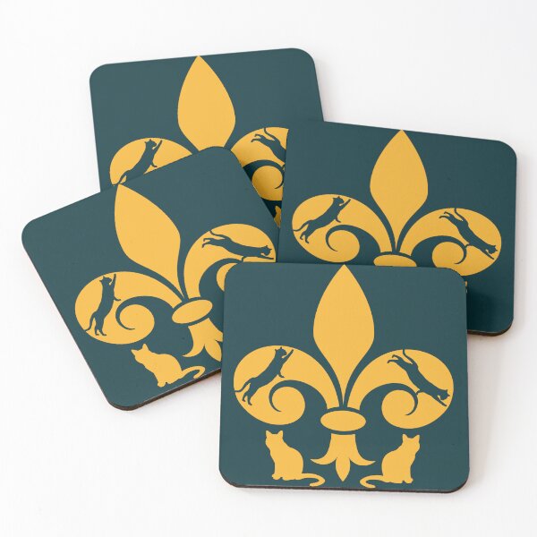 Item preview, Golden Fleur de Lis and Four Cats designed and sold by Smart-Arts.