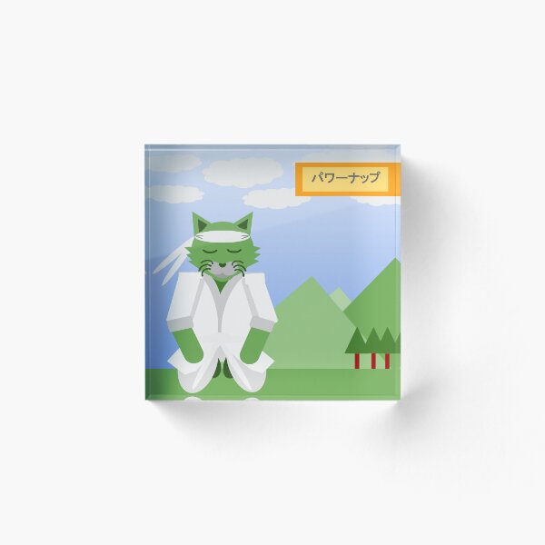 Item preview, POWER NAP CAT : OUTDOORS w/green cat designed and sold by CatgangSG.