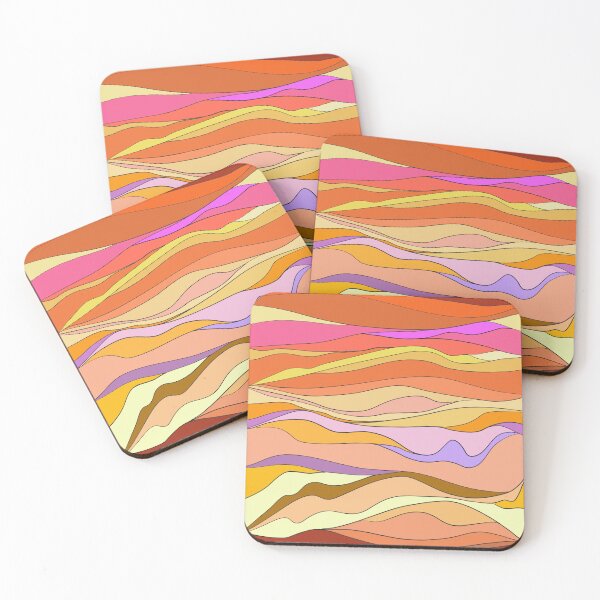 Item preview, Abstract desert waves of warm colors, hot winds, desert, sand. red sea waves designed and sold by Noe91.