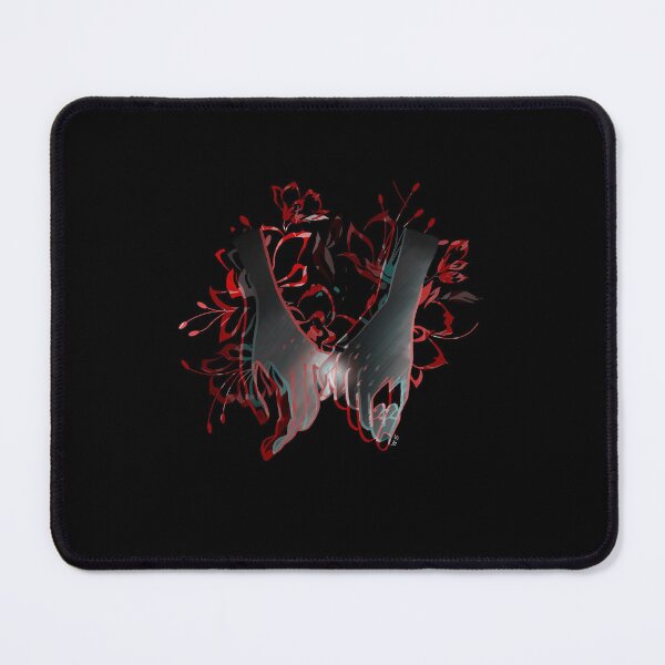 Item preview, Little fingers crossed with flowers- black, red and blue- WabiSabiCollection designed and sold by WSCollection.