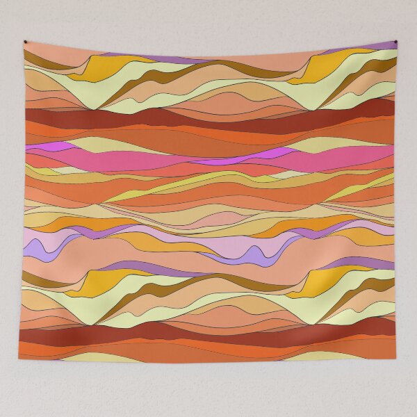 Item preview, Abstract desert waves of warm colors, hot winds, desert, sand. red sea waves designed and sold by Noe91.