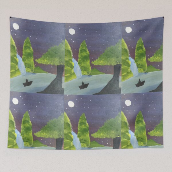 Item preview, boat ride in a pleasant river on a wonderful night designed and sold by pleasant-22.