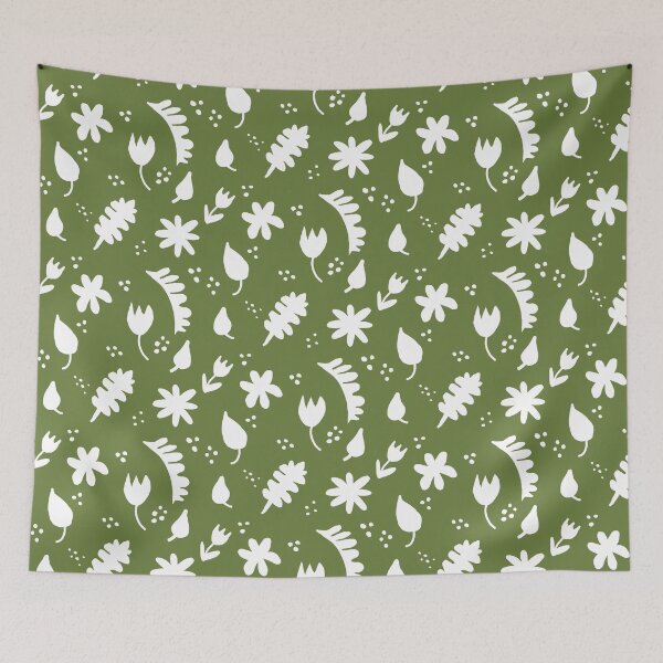 Item preview, Moss green and White floral designed and sold by DemonicGloom.