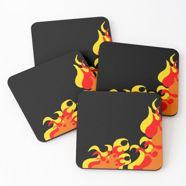 Item preview, Corner pattern with flames, cool nature pattern, popular flame prints designed and sold by Kirei-Lily.