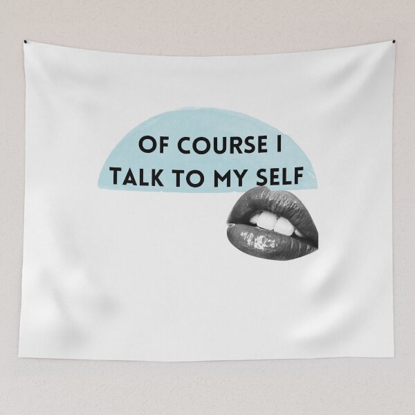 Item preview, Of course i talk to my self sometimes need expert advice lips watercolor blue designed and sold by BeBraveStore.