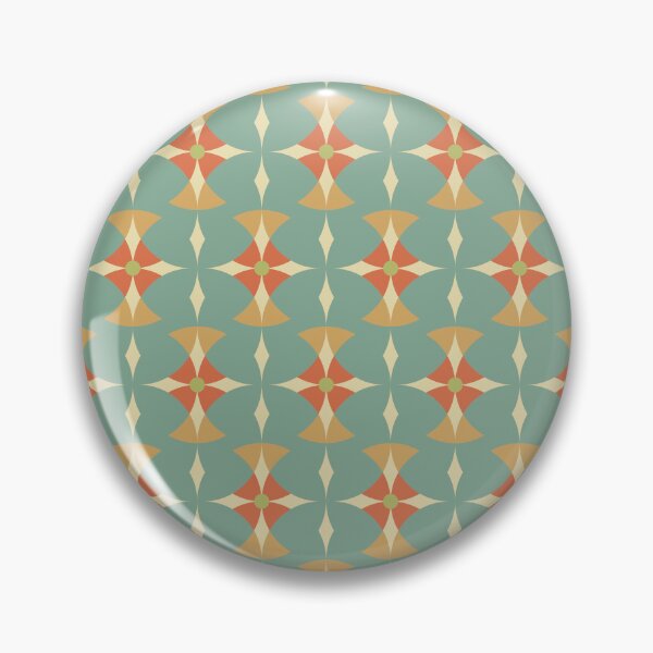 Item preview, Blomma, Retro Flower with Diamond Geometric Pattern in Retro Color Style designed and sold by BesanoStyle.