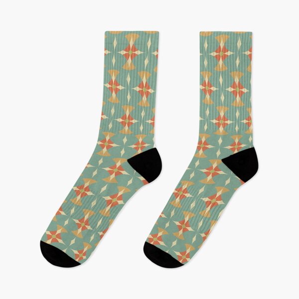 Item preview, Blomma, Retro Flower with Diamond Geometric Pattern in Retro Color Style designed and sold by BesanoStyle.