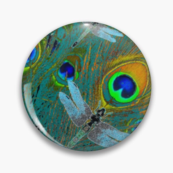 Item preview, BLUE DRAGONFLYS PEACOCK GREEN PATTERN ART designed and sold by sharlesart.
