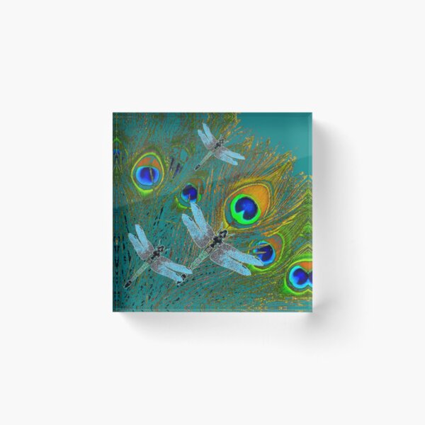 Item preview, BLUE DRAGONFLYS PEACOCK GREEN PATTERN ART designed and sold by sharlesart.
