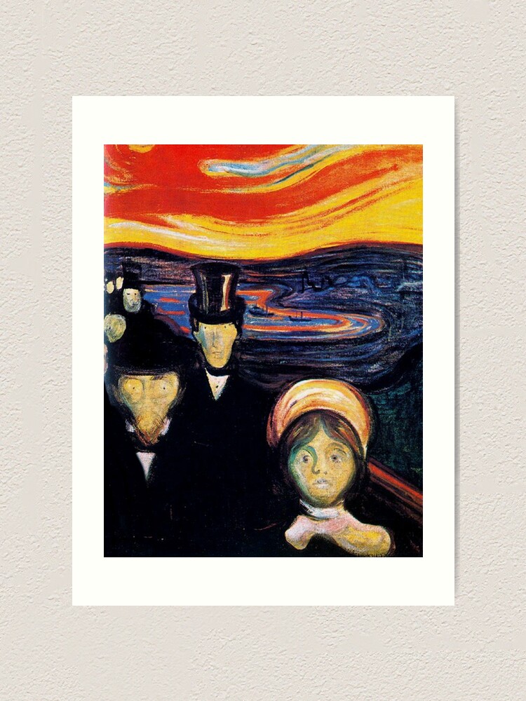 ARTCANVAS factory Anxiety 1894 by Edvard Munch Canvas Art Print