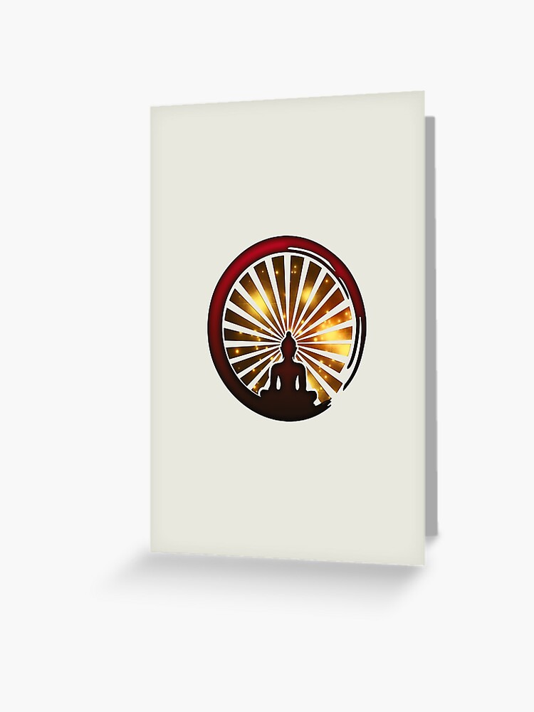 Carte De Vœux Enso Zen Circle Meditation Bouddha Bouddhisme Japon Soleil Par Nitty Gritty Redbubble