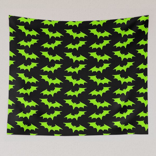 Item preview, Neon green and black bat print designed and sold by DemonicGloom.