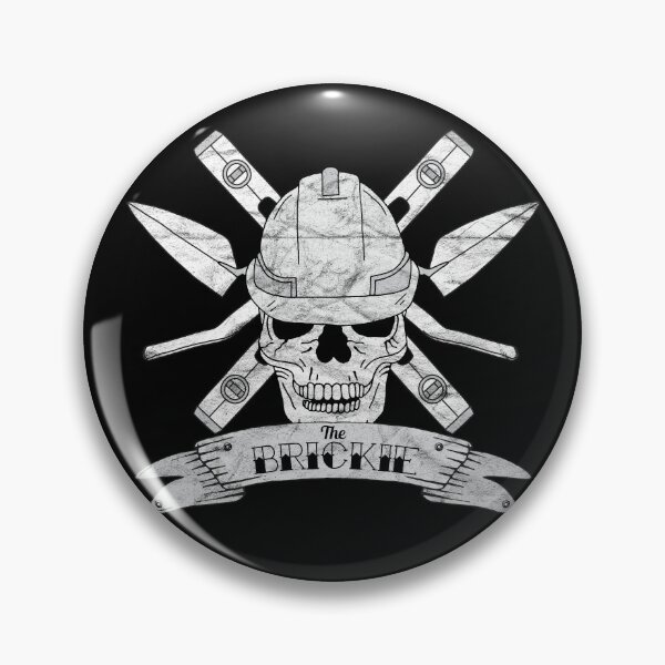 Item preview, Brickie Bricklayer Construction Worker Skull designed and sold by HotHibiscus.
