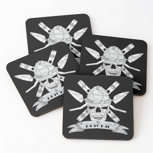 Item preview, Brickie Bricklayer Construction Worker Skull designed and sold by HotHibiscus.
