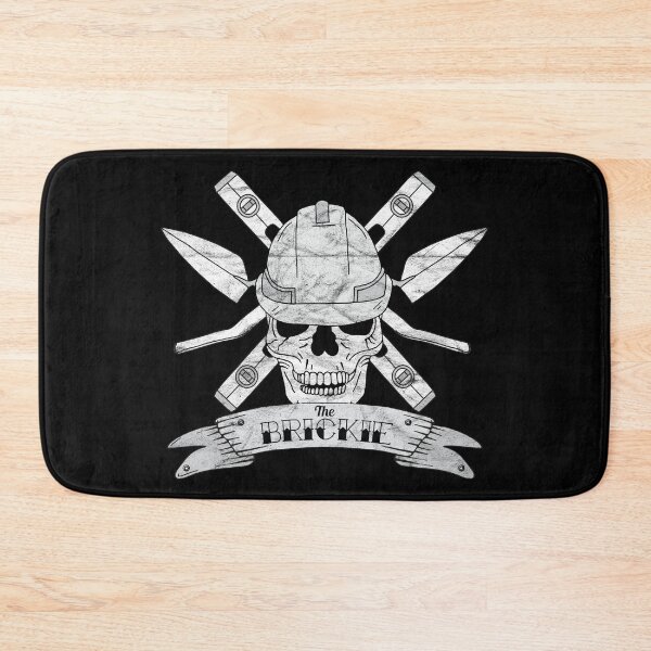Item preview, Brickie Bricklayer Construction Worker Skull designed and sold by HotHibiscus.