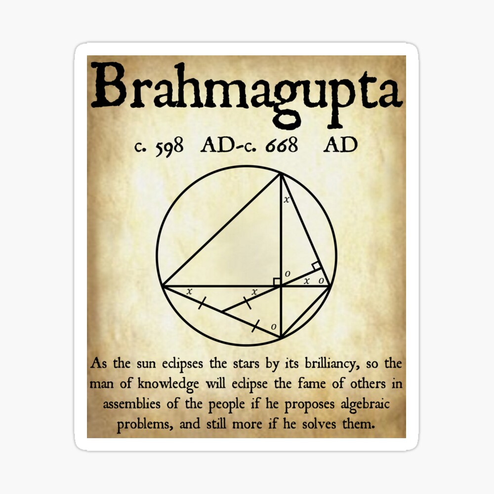 Brahmagupta Quote Algebra Vintage Math Design on Parchment ...
