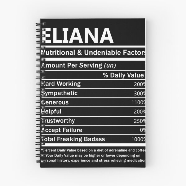 Item preview, Eliana Name T Shirt - Eliana Nutritional And Undeniable Factors Gift Item Tee designed and sold by artiagasonya.